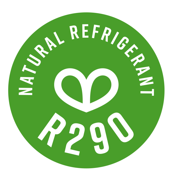 El refrigerante natural R290 incrementa el coeficiente de prestación de las máquinas y reduce notablemente el impacto potencial de calentamiento global.