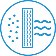 Filtro electrostático (con función antipolvo) y filtro HEPA con una eficacia del 99,9% sobre las partículas PM 2.5 y del 99,7% sobre las PM 0.3.